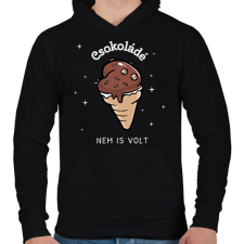 PRINTFASHION CSOKOLADE_NEM_IS_VOLT - Férfi kapucnis pulóver - Fekete férfi pulóver, kardigán