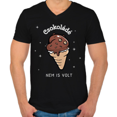 PRINTFASHION CSOKOLADE_NEM_IS_VOLT - Férfi V-nyakú póló - Fekete