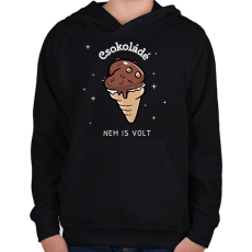 PRINTFASHION CSOKOLADE_NEM_IS_VOLT - Gyerek kapucnis pulóver - Fekete