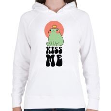 PRINTFASHION Csókolj meg - Béka - Női kapucnis pulóver - Fehér