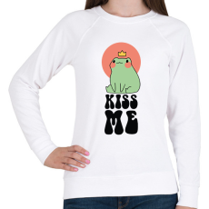 PRINTFASHION Csókolj meg - Béka - Női pulóver - Fehér