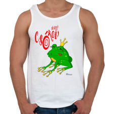 PRINTFASHION Csókolj meg! - Férfi atléta - Fehér atléta, trikó