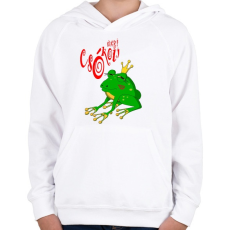 PRINTFASHION Csókolj meg! - Gyerek kapucnis pulóver - Fehér