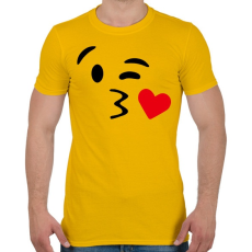 PRINTFASHION Csókos smile - Férfi póló - Sárga