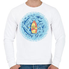 PRINTFASHION Csónak - Férfi pulóver - Fehér