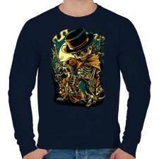 PRINTFASHION Csont bandita - Férfi pulóver - Sötétkék férfi pulóver, kardigán