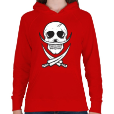 PRINTFASHION Csontbajusz - Női kapucnis pulóver - Piros