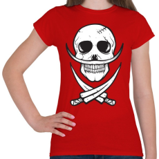 PRINTFASHION Csontbajusz - Női póló - Piros
