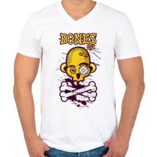 PRINTFASHION Csontok - Férfi V-nyakú póló - Fehér férfi póló