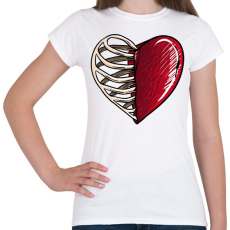 PRINTFASHION csontszív - Női póló - Fehér