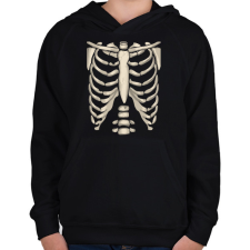 PRINTFASHION csontváz 2 - Gyerek kapucnis pulóver - Fekete gyerek pulóver, kardigán