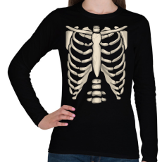 PRINTFASHION csontváz 2 - Női hosszú ujjú póló - Fekete