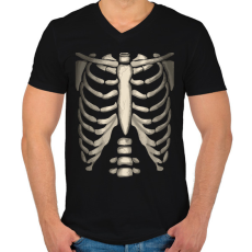 PRINTFASHION csontváz 3 - Férfi V-nyakú póló - Fekete