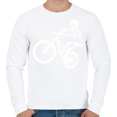 PRINTFASHION Csontváz bringás - Férfi pulóver - Fehér