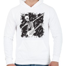 PRINTFASHION Csontváz gitárral - Férfi kapucnis pulóver - Fehér férfi pulóver, kardigán