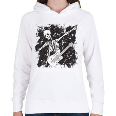 PRINTFASHION Csontváz gitárral - Női kapucnis pulóver - Fehér