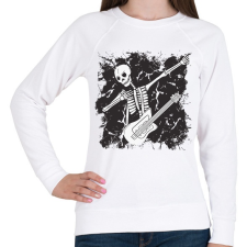 PRINTFASHION Csontváz gitárral - Női pulóver - Fehér női pulóver, kardigán