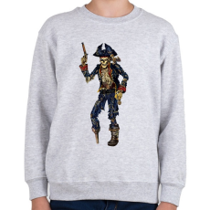 PRINTFASHION Csontváz Kalóz - Gyerek pulóver - Sport szürke