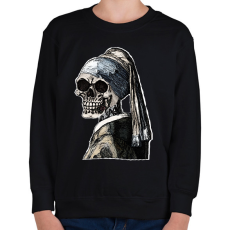 PRINTFASHION (Csontváz) Leány gyöngy fülbevalóval  - Gyerek pulóver - Fekete
