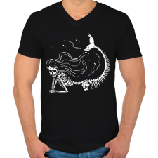 PRINTFASHION Csontváz sellő - Férfi V-nyakú póló - Fekete férfi póló