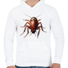 PRINTFASHION Csótány - Férfi kapucnis pulóver - Fehér férfi pulóver, kardigán