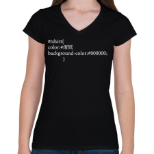 PRINTFASHION CSS - thsirt - Női V-nyakú póló - Fekete női póló