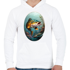 PRINTFASHION Csuka - Férfi kapucnis pulóver - Fehér férfi pulóver, kardigán