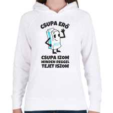 PRINTFASHION CSUPA ERŐ CSUPA IZOM - Női kapucnis pulóver - Fehér női pulóver, kardigán