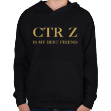 PRINTFASHION CTR+Z is my best friend - Gyerek kapucnis pulóver - Fekete gyerek pulóver, kardigán