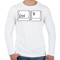 PRINTFASHION CTRL V - Férfi hosszú ujjú póló - Fehér