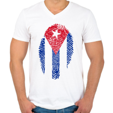 PRINTFASHION cuba - Férfi V-nyakú póló - Fehér férfi póló