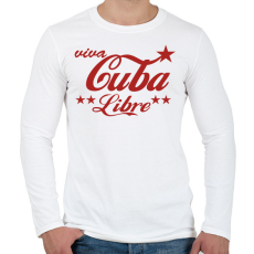 PRINTFASHION Cuba libre - Férfi hosszú ujjú póló - Fehér