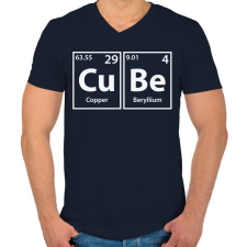 PRINTFASHION Cube - Férfi V-nyakú póló - Sötétkék férfi póló