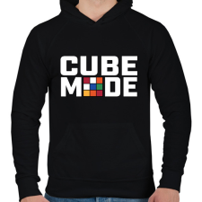 PRINTFASHION Cube mode - Férfi kapucnis pulóver - Fekete férfi pulóver, kardigán