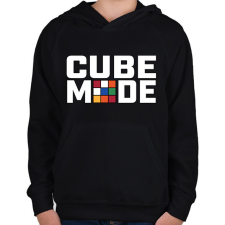 PRINTFASHION Cube mode - Gyerek kapucnis pulóver - Fekete gyerek pulóver, kardigán