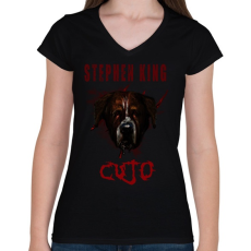 PRINTFASHION cujo 2 - Női V-nyakú póló - Fekete