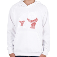 PRINTFASHION Cuki állatok - Gyerek kapucnis pulóver - Fehér