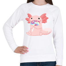 PRINTFASHION Cuki axolotl - Női pulóver - Fehér