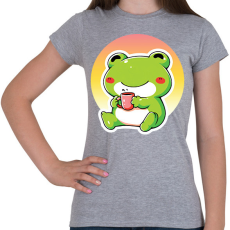 PRINTFASHION Cuki béka - Női póló - Sport szürke
