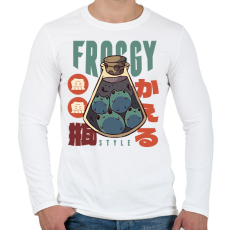 PRINTFASHION Cuki békák - Férfi hosszú ujjú póló - Fehér