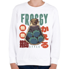 PRINTFASHION Cuki békák - Gyerek pulóver - Fehér gyerek pulóver, kardigán