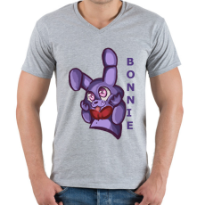 PRINTFASHION cuki bonnie - Férfi V-nyakú póló - Sport szürke