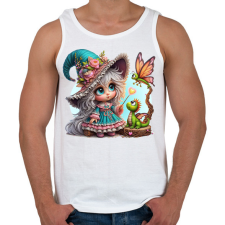 PRINTFASHION Cuki boszorkány sárkánnyal - Férfi atléta - Fehér atléta, trikó