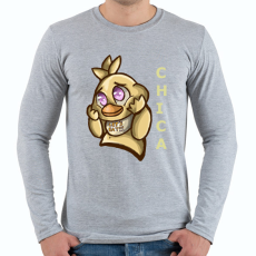 PRINTFASHION Cuki Chica - Férfi hosszú ujjú póló - Sport szürke