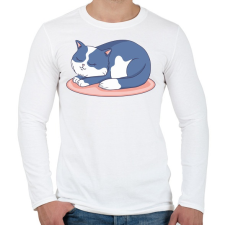 PRINTFASHION Cuki cica - Férfi hosszú ujjú póló - Fehér férfi póló