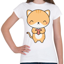 PRINTFASHION Cuki cica - Női póló - Fehér női póló