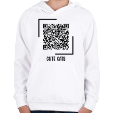 PRINTFASHION Cuki cicák - Gyerek kapucnis pulóver - Fehér