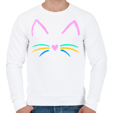 PRINTFASHION Cuki cicus - Férfi pulóver - Fehér