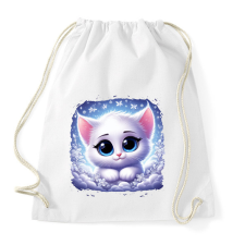 PRINTFASHION Cuki cicus - Sportzsák, Tornazsák - Fehér tornazsák