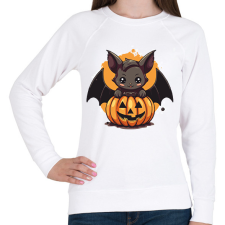 PRINTFASHION Cuki denevér tökkel - Női pulóver - Fehér női pulóver, kardigán